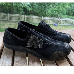 Merrell Arabesque Leather Black/Gold Women's Casual Zip Up Loafers Size 7.5